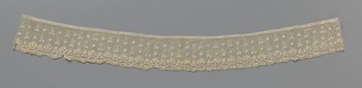 Strip of needle lace with berries and circular forms