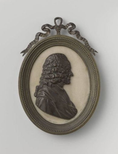 Framed portrait of Voltaire, seen in profile