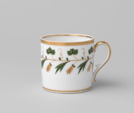 Cup with a border of grapevines and flowers