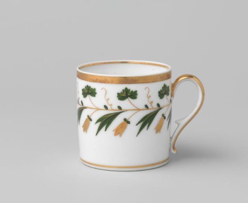Cup with a border of grapevines and flowers
