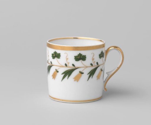 Cup with a border of grapevines and flowers