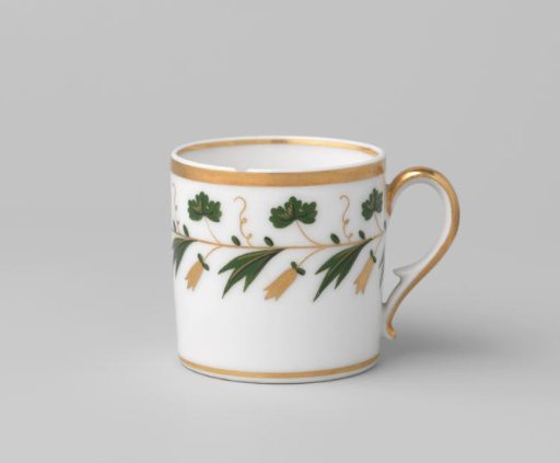 Cup with a border of grapevines and flowers