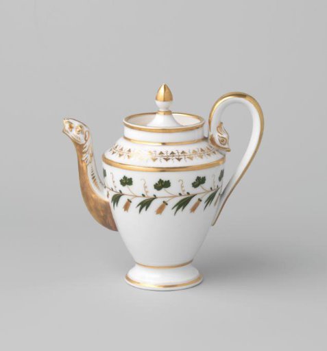 Cover of a teapot with a foliate scroll