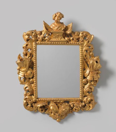 Gilded Wood Frame with Carvings and Mirror