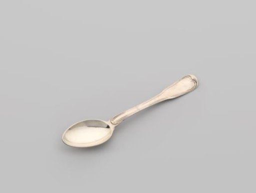 Coffee spoon with egg-shaped bowl and spatula-shaped end