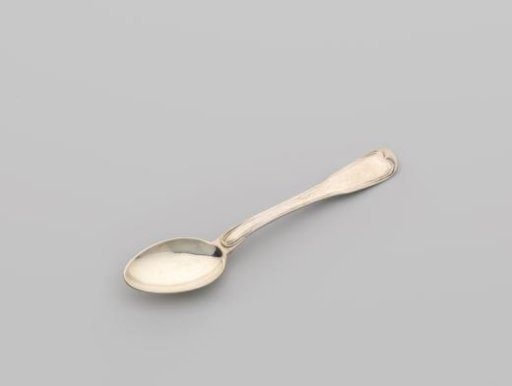 Coffee spoon with egg-shaped bowl and spatula-shaped end