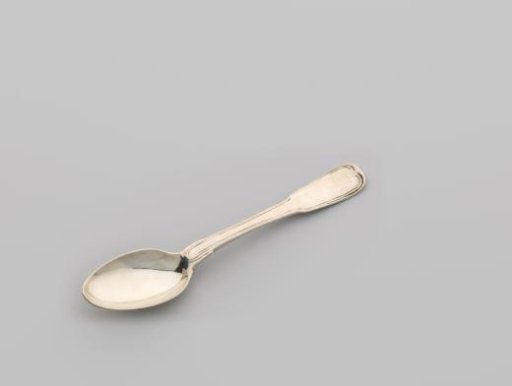 Coffee spoon with egg-shaped bowl and spatula-shaped end