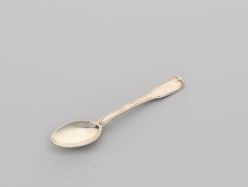 Coffee spoon with egg-shaped bowl and spatula-shaped end