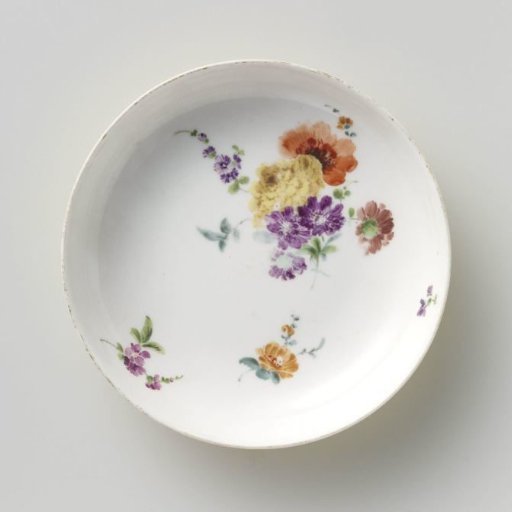 Plate, polychrome painted with Deutsche Blumen