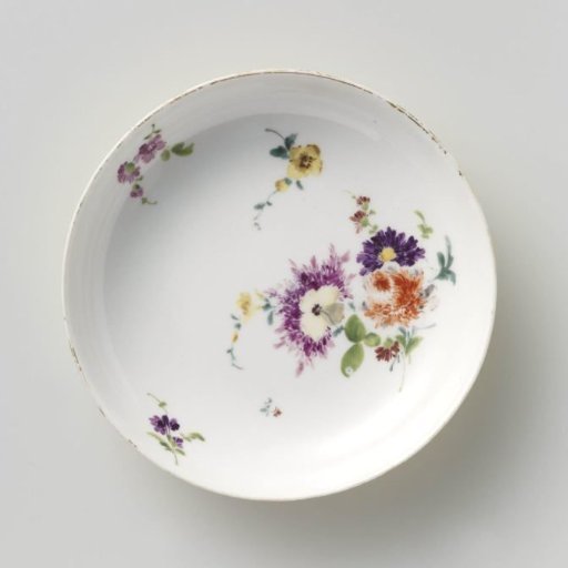 Plate, polychrome painted with Deutsche Blumen