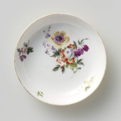 Plate, polychrome painted with Deutsche Blumen