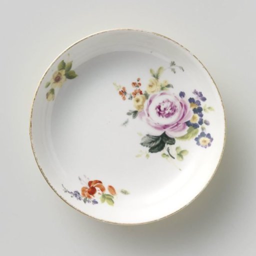 Plate, multicolored painted with Deutsche Blumen