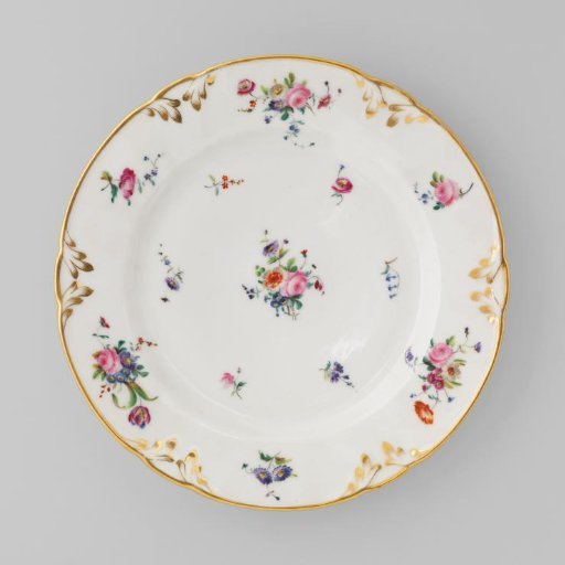 Plate with bouquets and flower sprays