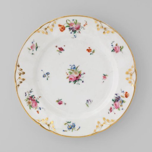 Plate with bouquets and flower sprays
