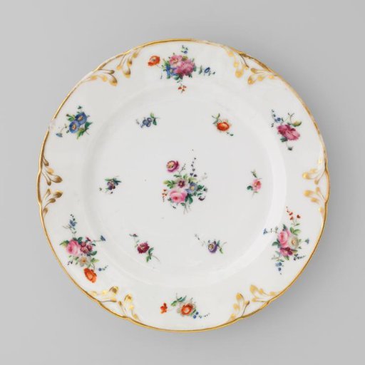 Plate with bouquets and flower sprays