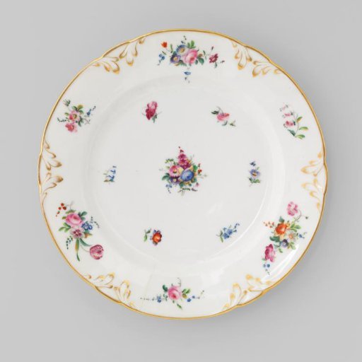 Plate with bouquets and flower sprays