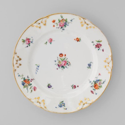 Plate with bouquets and flower sprays
