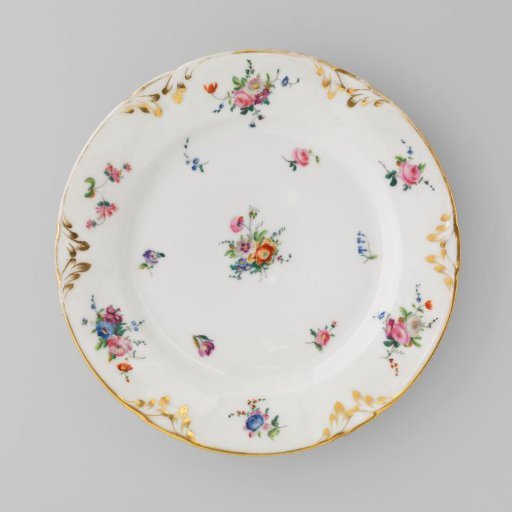 Plate with bouquets and flower sprays