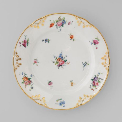 Plate with bouquets and flower sprays
