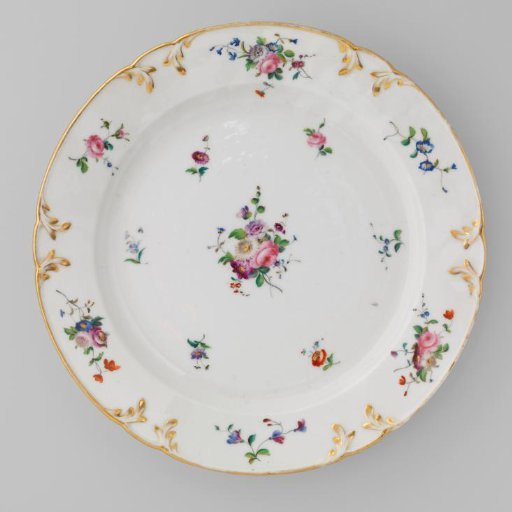 Dish with bouquets and flower sprays