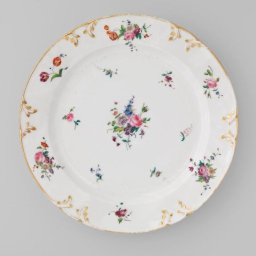 Dish with bouquets and flower sprays