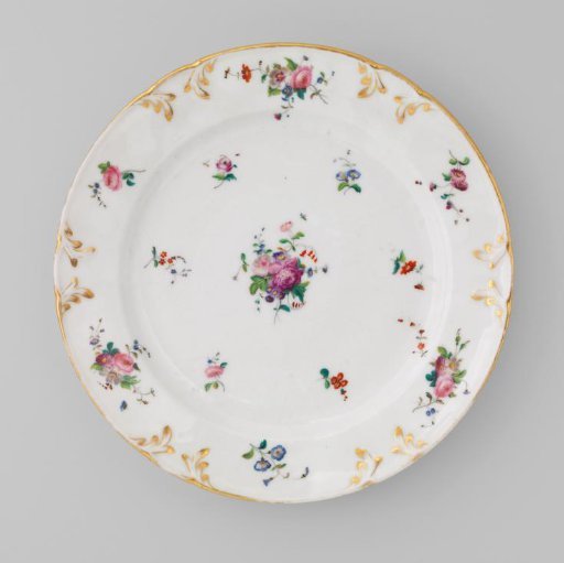 Dish with bouquets and flower sprays