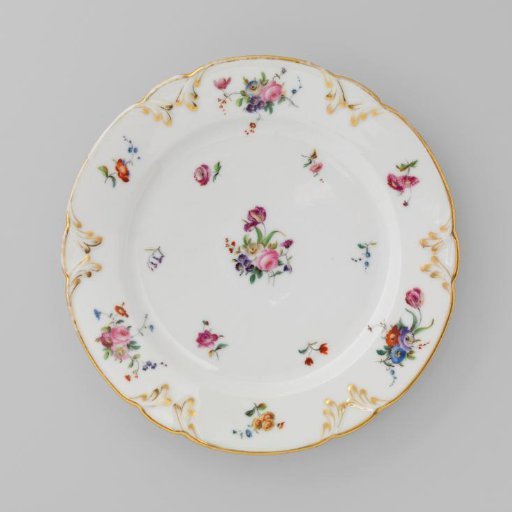Plate with bouquets and flower sprays