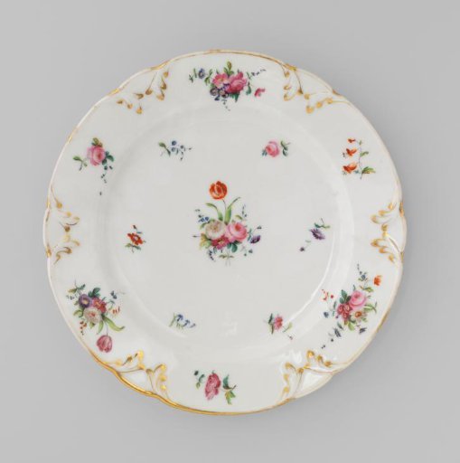 Plate with bouquets and flower sprays