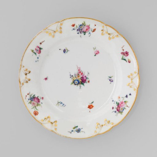 Plate with bouquets and flower sprays