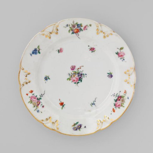 Plate with bouquets and flower sprays