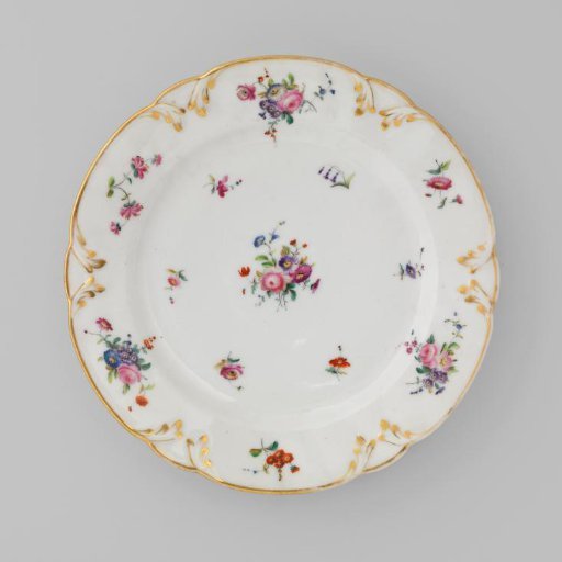 Plate with bouquets and flower sprays