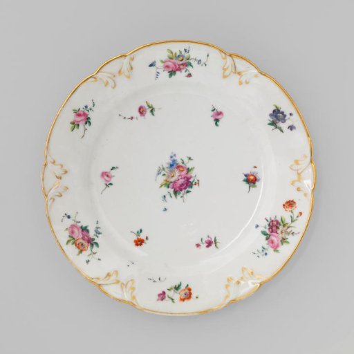 Plate with bouquets and flower sprays