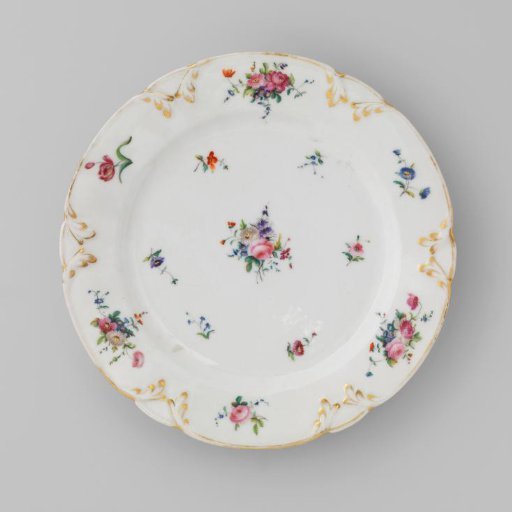 Plate with bouquets and flower sprays