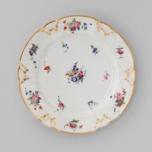 Plate with bouquets and flower sprays