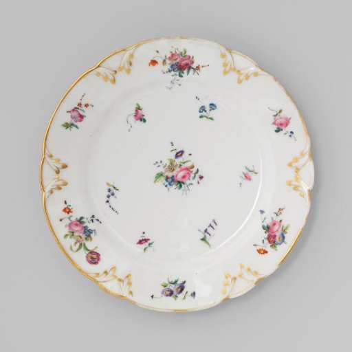 Plate with bouquets and flower sprays