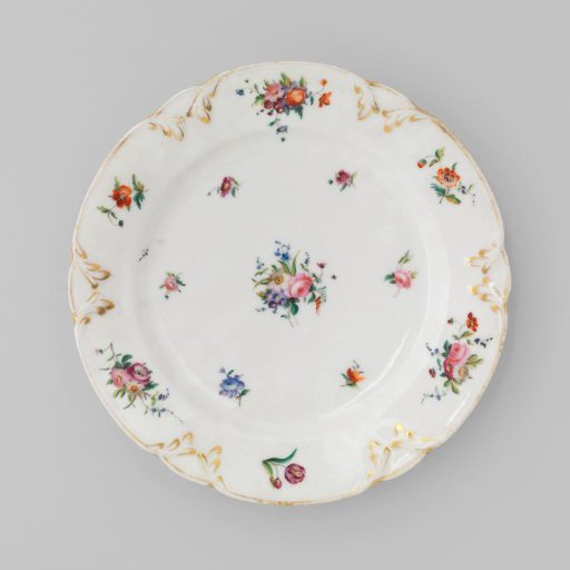 Plate with bouquets and flower sprays
