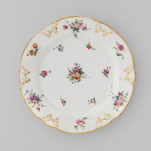 Plate with bouquets and flower sprays