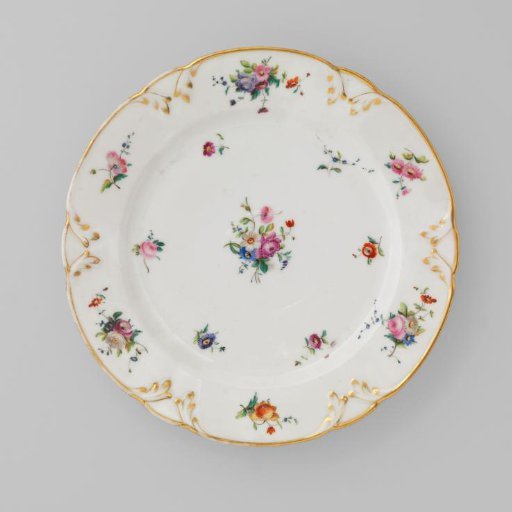 Plate with bouquets and flower sprays