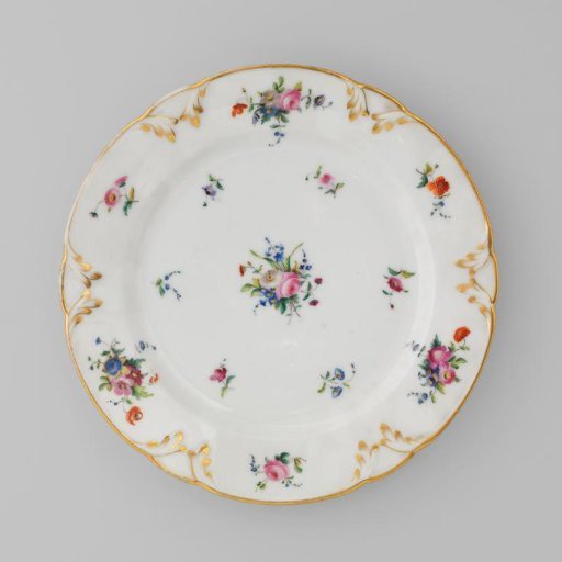Plate with bouquets and flower sprays