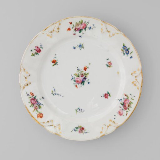 Plate with bouquets and flower sprays