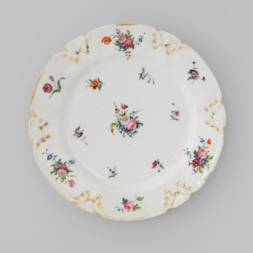 Plate with bouquets and flower sprays