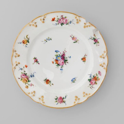 Plate with bouquets and flower sprays