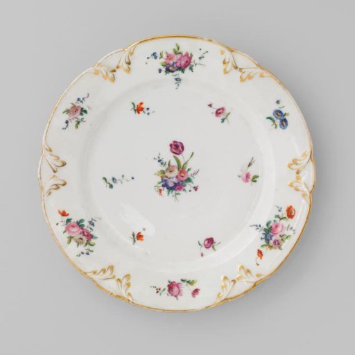 Plate with bouquets and flower sprays