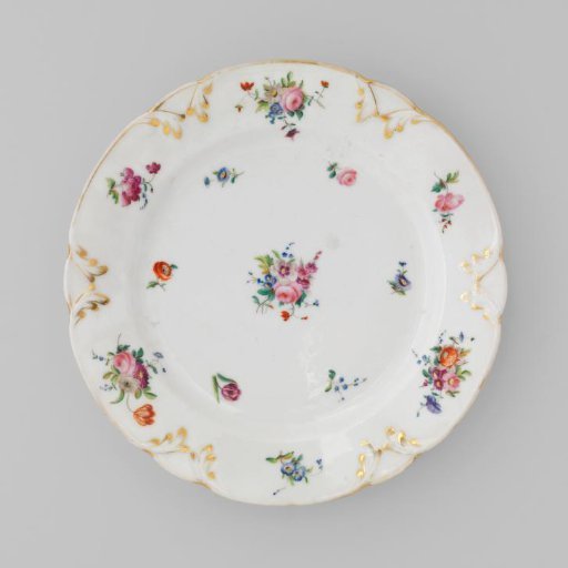 Plate with bouquets and flower sprays