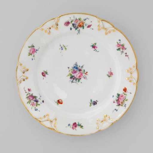 Plate with bouquets and flower sprays