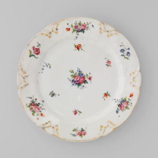 Plate with bouquets and flower sprays