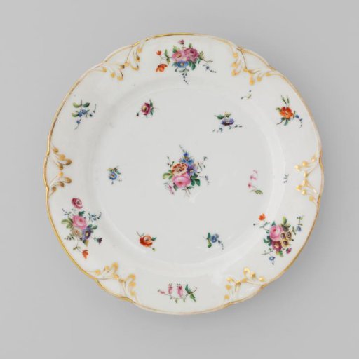 Plate with bouquets and flower sprays
