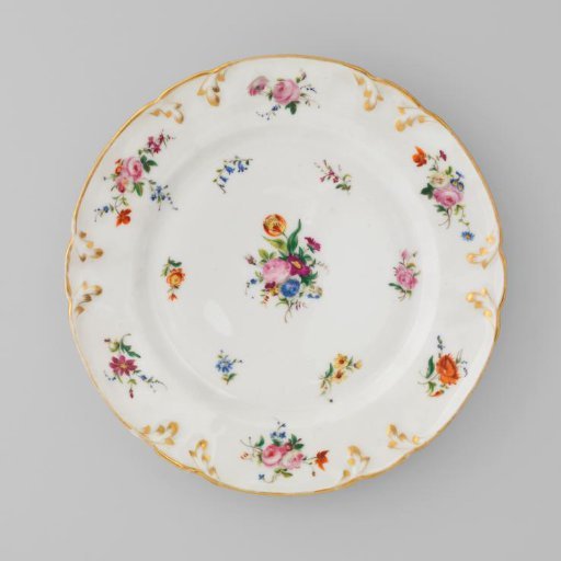 Plate with bouquets and flower sprays
