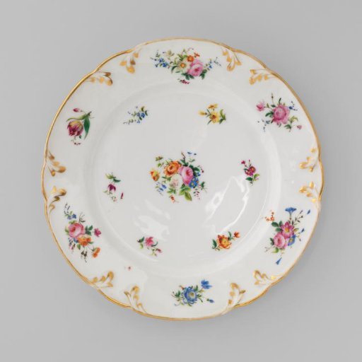 Plate with bouquets and flower sprays