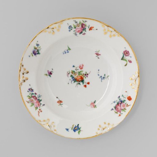 Plate with bouquets and flower sprays